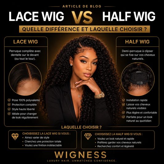 Lace Wig vs Half Wig : quelle différence et laquelle choisir ?